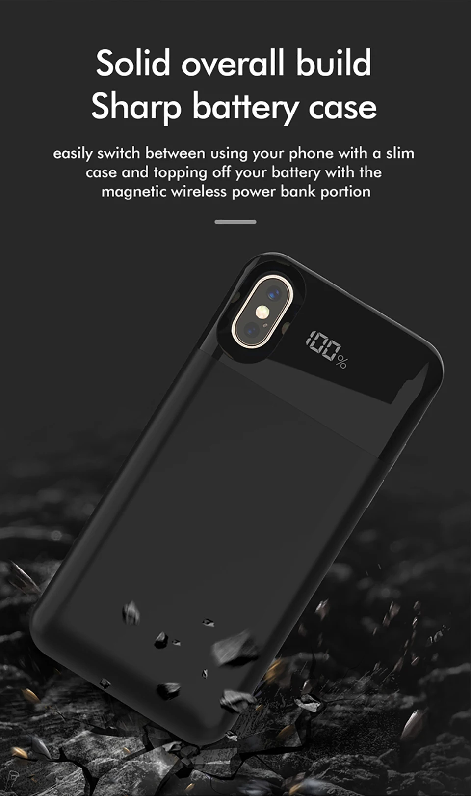 LINGCHEN чехол для аккумулятора для iPhone X/XS XR 5000/5500 мАч чехол для зарядки аккумулятора для iPhone умный чехол для зарядки с цифровым дисплеем