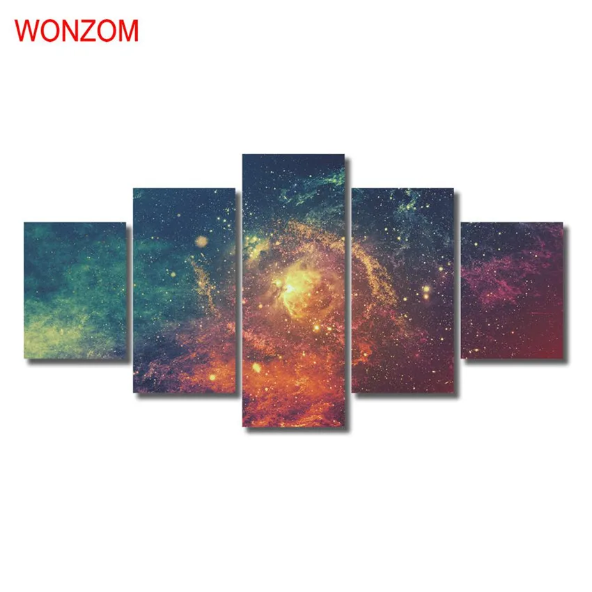 WONZOM Sunrise Waterfall холст картины 5 шт. настенные художественные HD плакаты современные