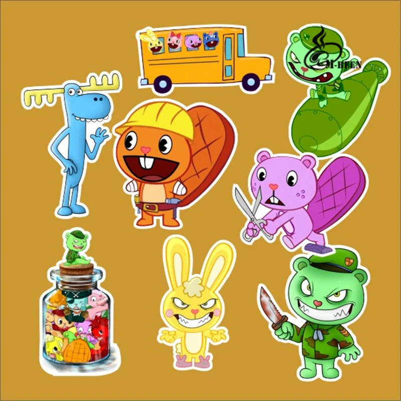 8 шт. чехол для ноутбука скейтборда тележки рюкзака столов ПВХ|stickers stickers|happy tree