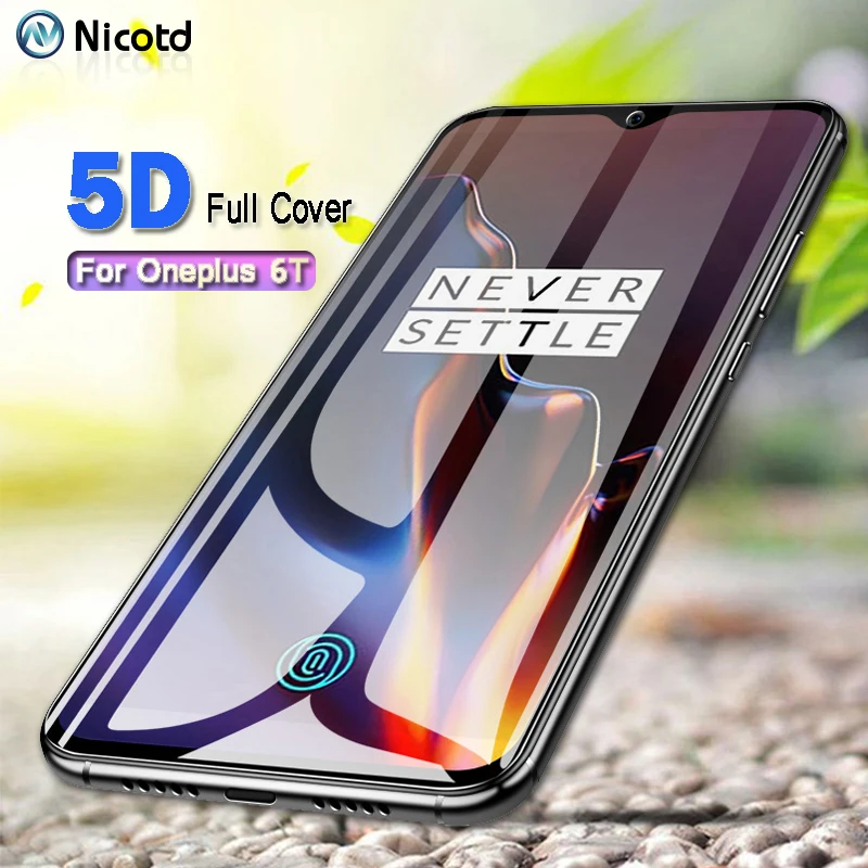 Для Oneplus 5T 5 защита для экрана 5D полное покрытие круглый край на One Plus 6 T закаленное