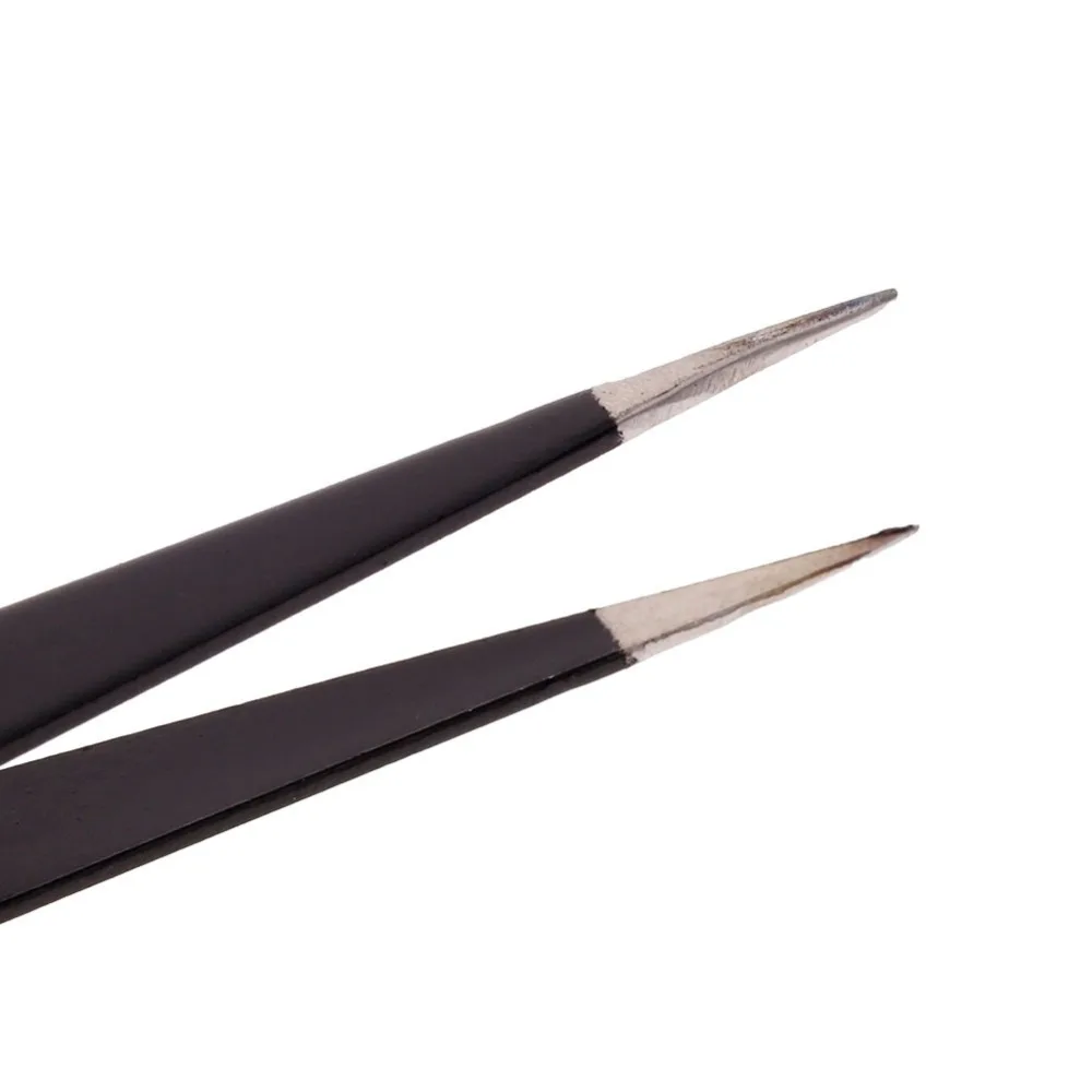 2pcs/lot Stainless Steel Eye Lashes Black Tweezers False Fake Eyelash Extension Nippers Pointed Clip Set Makeup Tool | Красота и