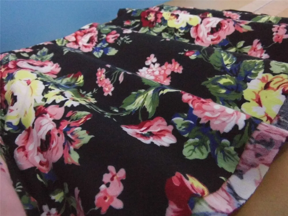 Модная одежда с цветочным принтом трикотажная ткань для шитья штаны платье юбка