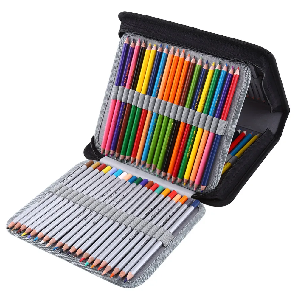 Чехол карандаш из искусственной кожи для рисования с 120/150 слотами складной чехол