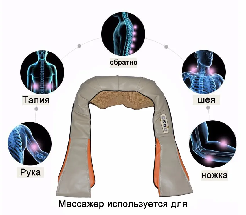 Amkee дома автомобиля Электрический массажер для тела Расслабляющий массаж подковообразный плеча сзади шиацу инфракрасный 3D разминание массажер
