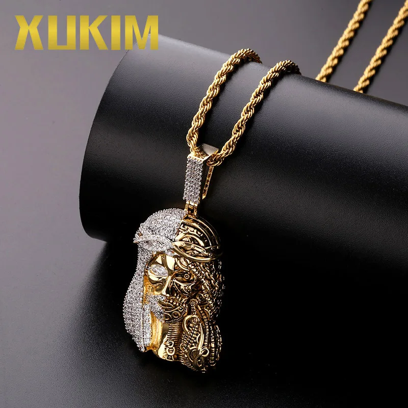 Xukim ювелирные изделия серебряный цвет золотой AAA кубический цирконий религиозный