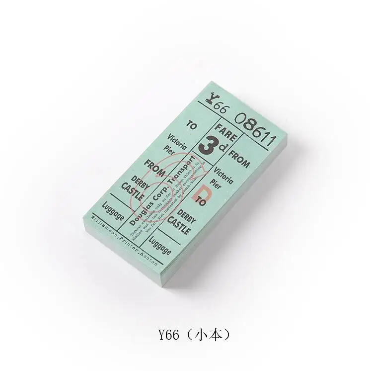 100sheets Retro Receipt Ticket Memo Pad Stub Sticky Notes Memo Post Note Paper vintage bill Words Phrases Stickers Office Supply - Цвет: 6