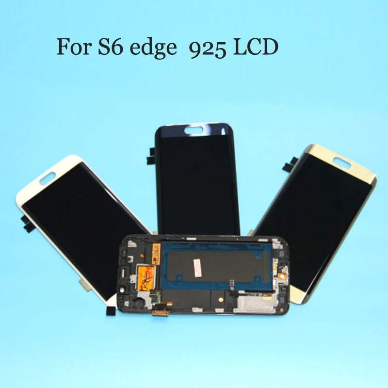 Для samsung Galaxy S6 Edge lcd G925 G925F SM-G925F дисплей кодирующий преобразователь сенсорного экрана в сборе с рамкой для samsung S6 Edge lcd