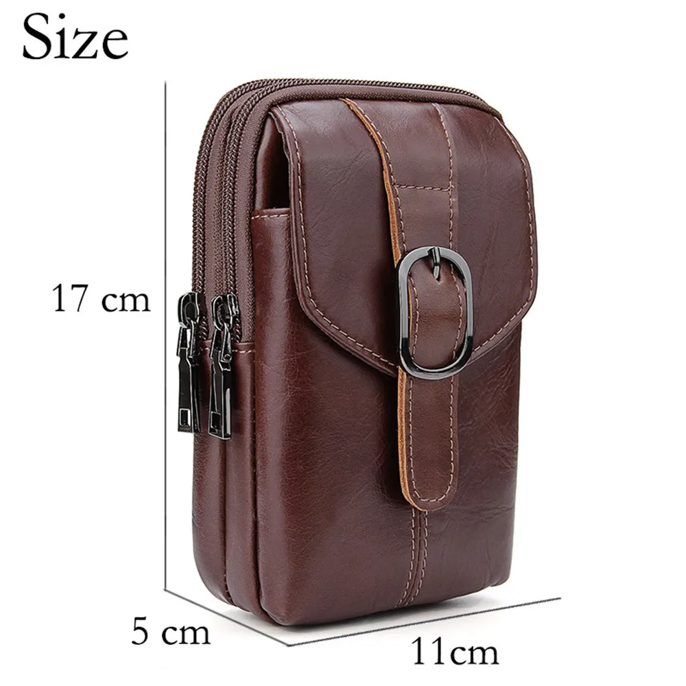 6.3 Inch men phone waist case for iPhone 8plus 7plus s9plus s8plus x Universal Brown Leather Wallet Bag Luxury Belt Pack Purse | Мобильные
