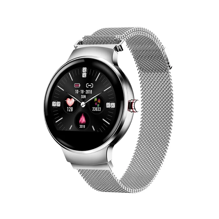 Серебристый LYKRY H5 Women Smart Watch Blood Pressure Heart Rate Monitor Fitness tracker IP67 Waterproof Fanshion Sport Smartwatch - Цвет: Серебристый
