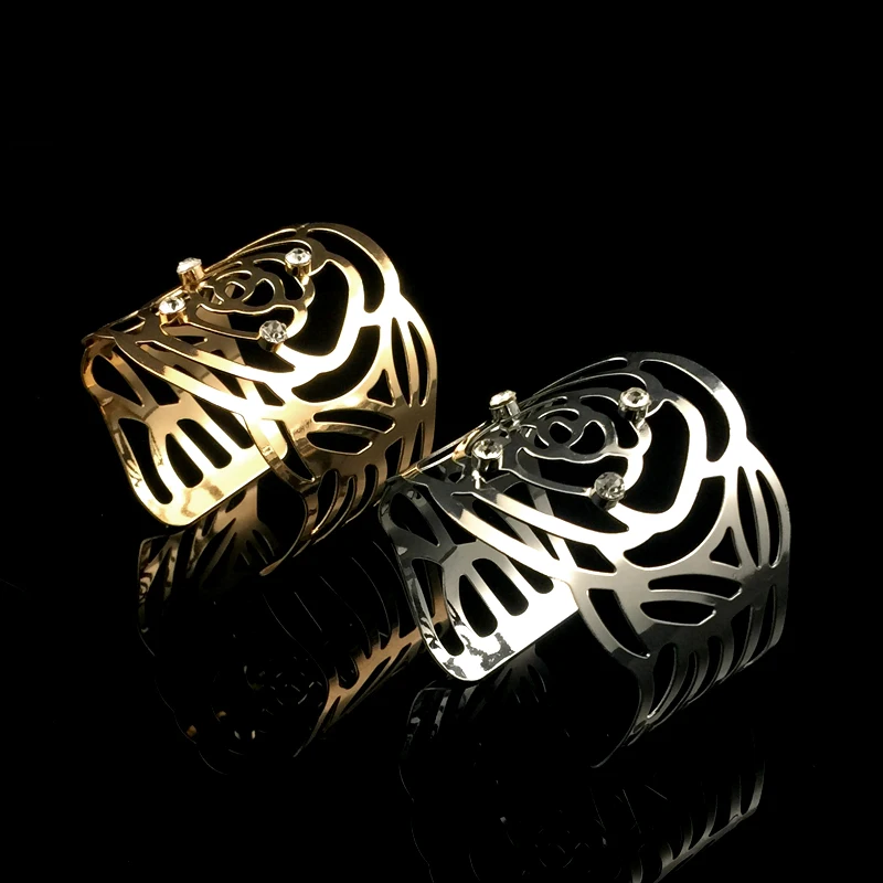 Новейший золотой серебряный цвет полый узор мозаичный браслет ювелирное изделие