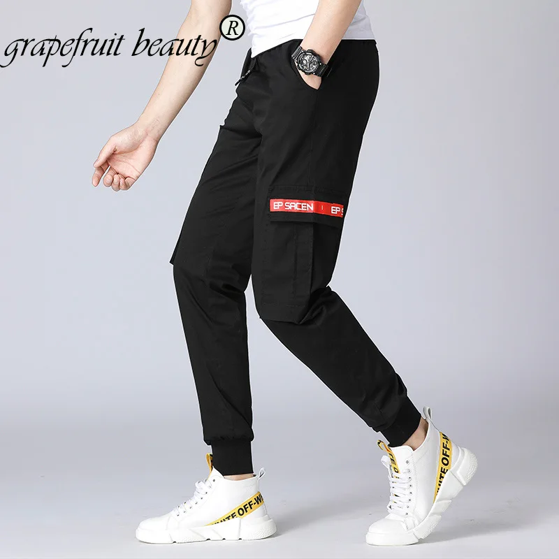 2019 летние и осенние тонкие лоскутные накладные карманы шаровары мужские хип-хоп