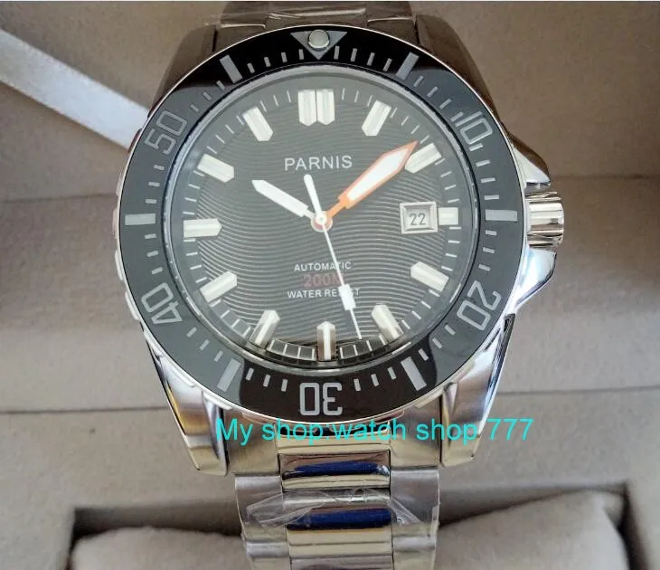 Мужские часы PARNIS автоматические с сапфировым стеклом светящиеся 43 мм 21|watches