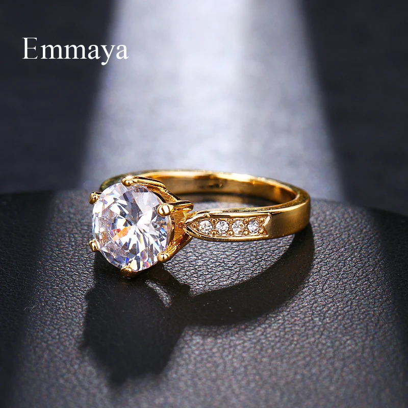 Emmaya AAA циркониевые обручальные кольца для женщин Цвет розового золота женские