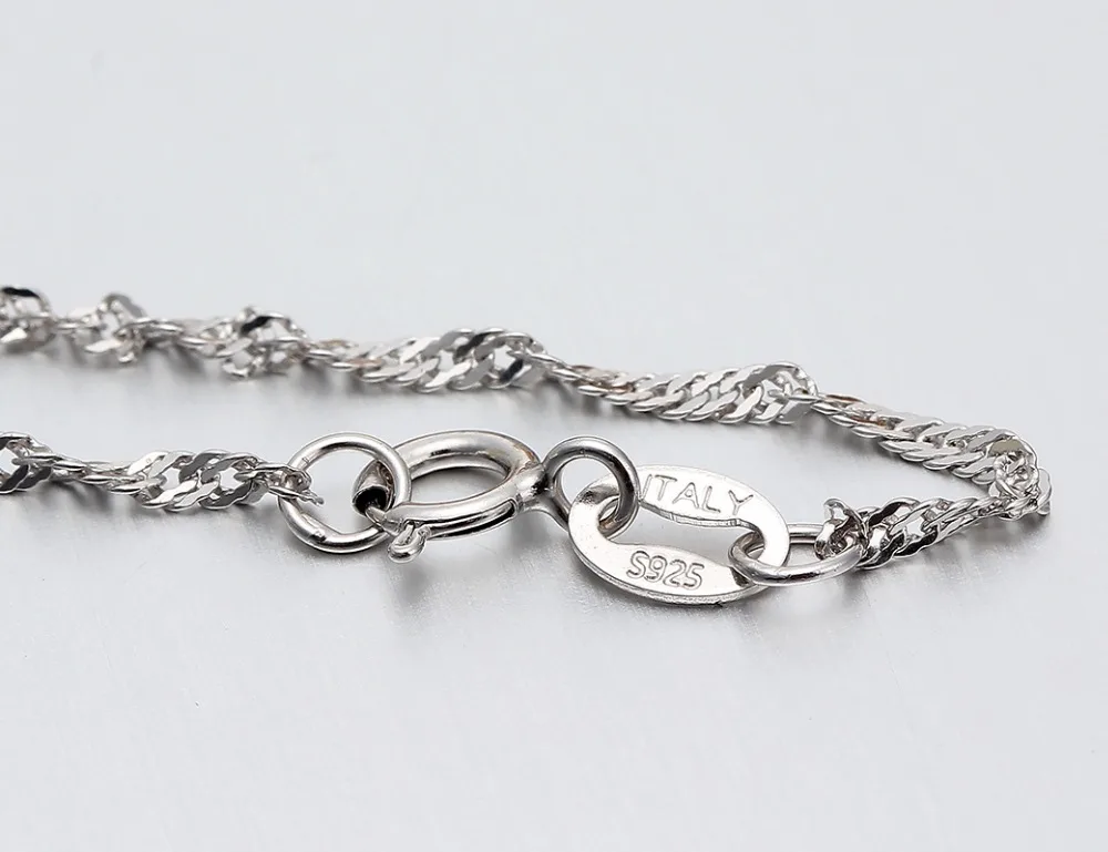 Цепочка из серебра 925 пробы с плетением Сингапура 16/18 дюйма|necklace jewelry|jewelry for womenchain