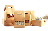 1015 56cm 100pcs quality packaging kraft paper stand up bag food square window box bags of nutsteacakecookiescoffee bags