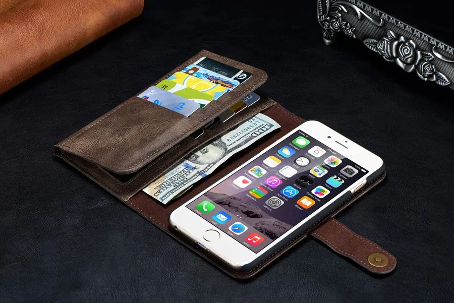 Кожаный Чехол-Кошелек со съемной задней крышкой для Samsung Galaxy S8 S9 S10 Plus Note 8 9 10