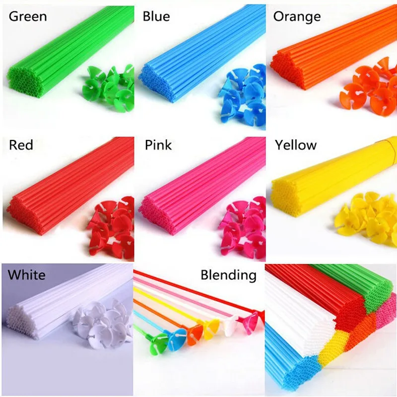 Высокое качество воздушный шар stick100sets/Лот Цвет красный желтый цвет зеленый синий