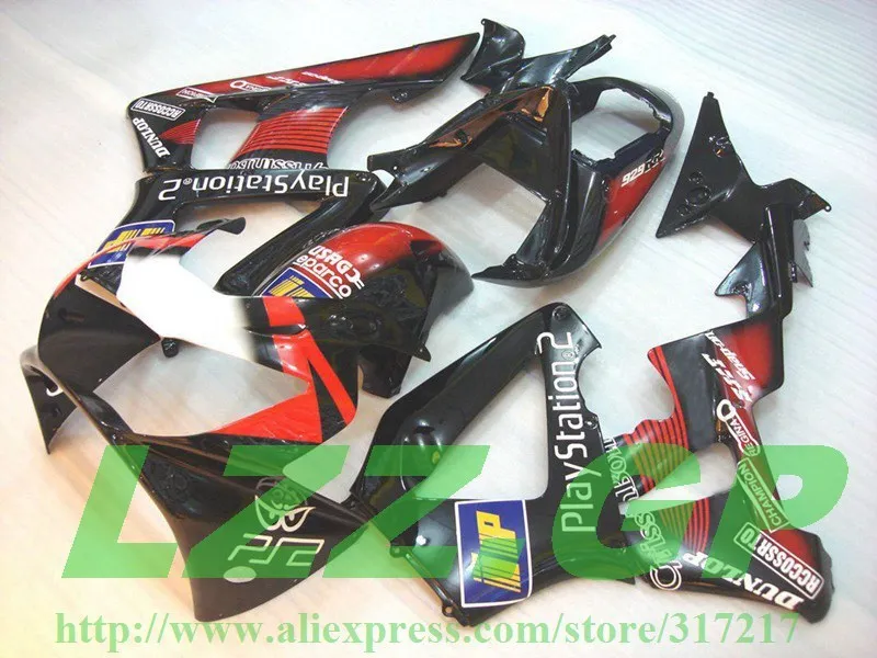 

Injection fairing kits for 929 00 01 HONDA CBR900RR 929 00 01 CBR 900RR 2000 2001 CBR929 00 01 929RR Black red fairings set #1h