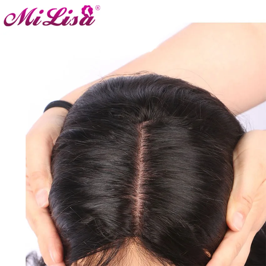 Ми Lisa Синтетические волосы на кружеве человеческих волос парики свободные