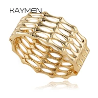 kaymen womens beautiful smooth face cuff bangle bracelet golden or silver color skeleton punk style bangle for girl