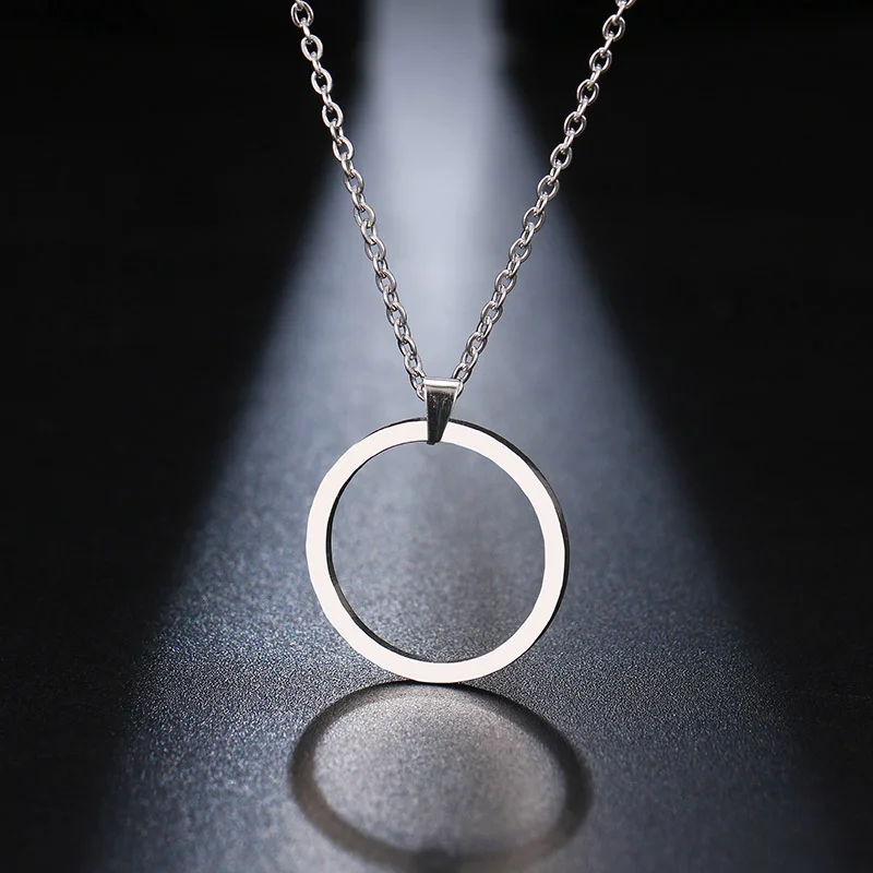 Silver DOTIFI ожерелье из нержавеющей стали для женщин Lover's casual Personal Circle Подвеска-аркан ожерелье высокое качество простое колье-ошейник - Окраска металла: Silver