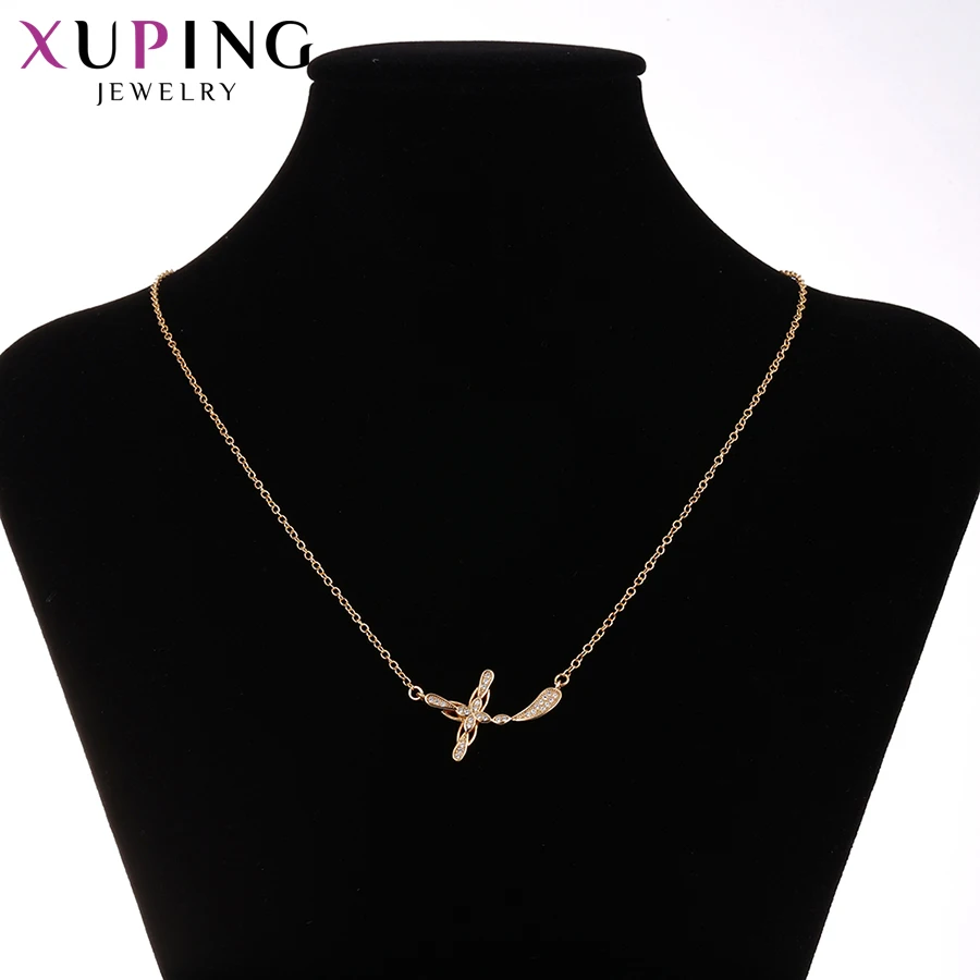Xuping Новое поступление Модный позолоченный крест с узором ожерелье кулон для