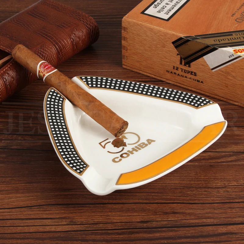 COHIBA гаджеты для сигар пепельница домашних портативная керамическая на 3 сигары