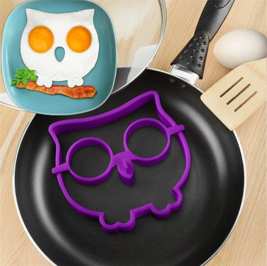 

kitchen cooking tool Silicone Rubber egg mold Non-stick Owl Shape Eggs Fried Frying Mould Pancake Egg Ring Shaper Mold