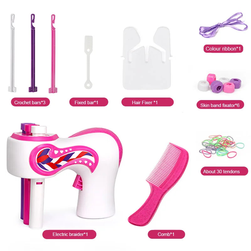 Nuevo artefacto trenzado de cabello, juego de trenzas f&aacute;ciles autom&aacute;ticas, Kit de trenzado de cabello el&eacute;ctrico de 3 torsiones DIY-0