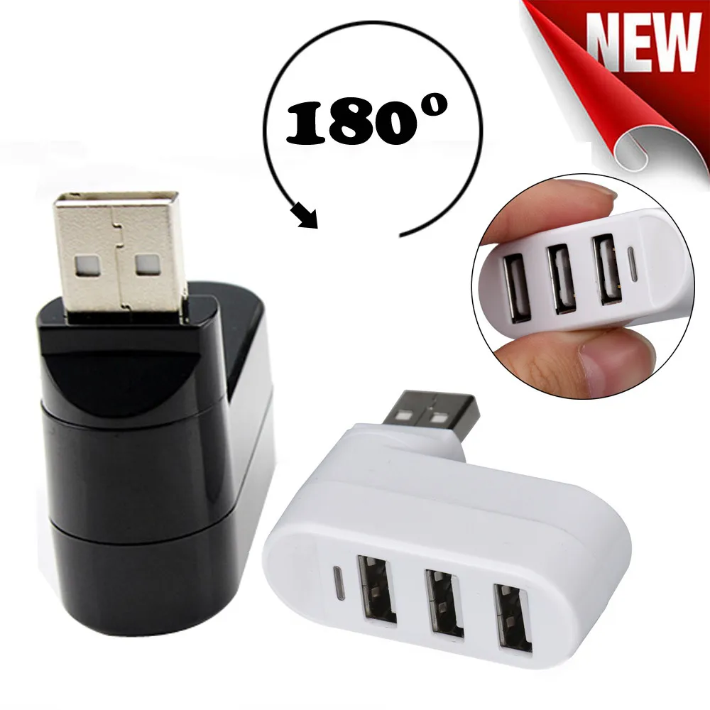 3 порта USB 2 0 Мини Поворотный сплиттер адаптер концентратор для ПК ноутбук Mac 4