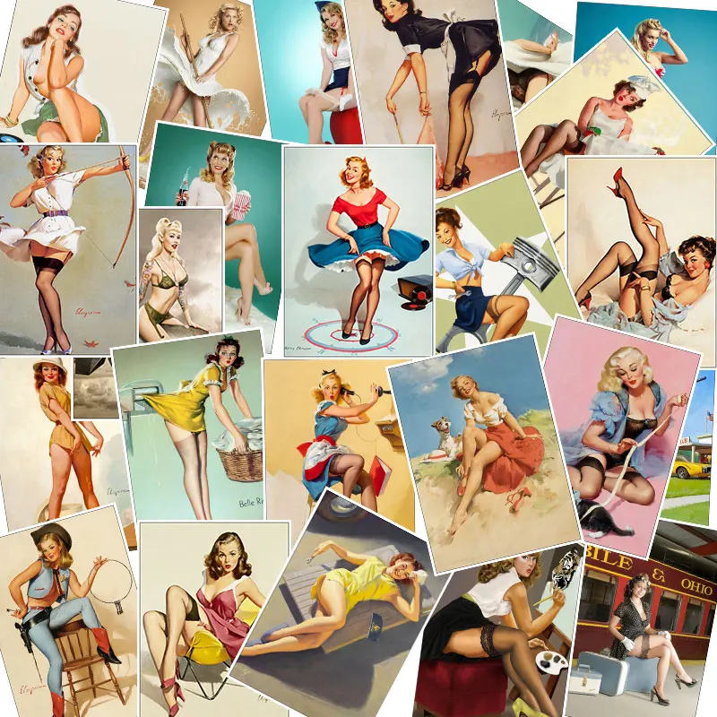 25 шт. водонепроницаемый Второй мировой войны Pin up девушки аниме стикер s для ноутбука багажная стенка холодильника мультфильм ПВХ сексуальная наклейка