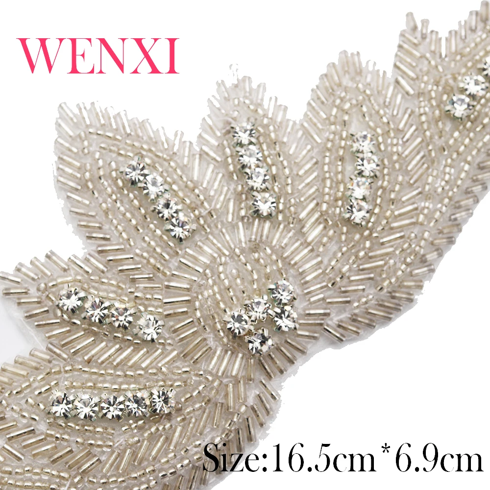 WENXI 10 шт ручной работы свадебное платье пояс Стразы Аппликации шитье на патч WX921 |