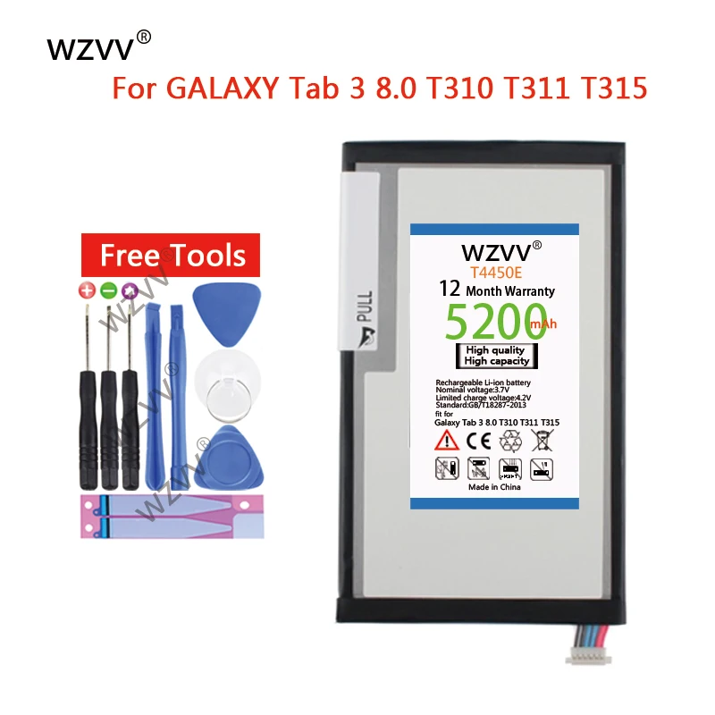 Wvzz 5200 мАч планшет Батарея T4450E для Samsung Galaxy Tab 3 8 0 T310 T311 T315 SM-T310 SM-T311 E0288 E0396 батареи |