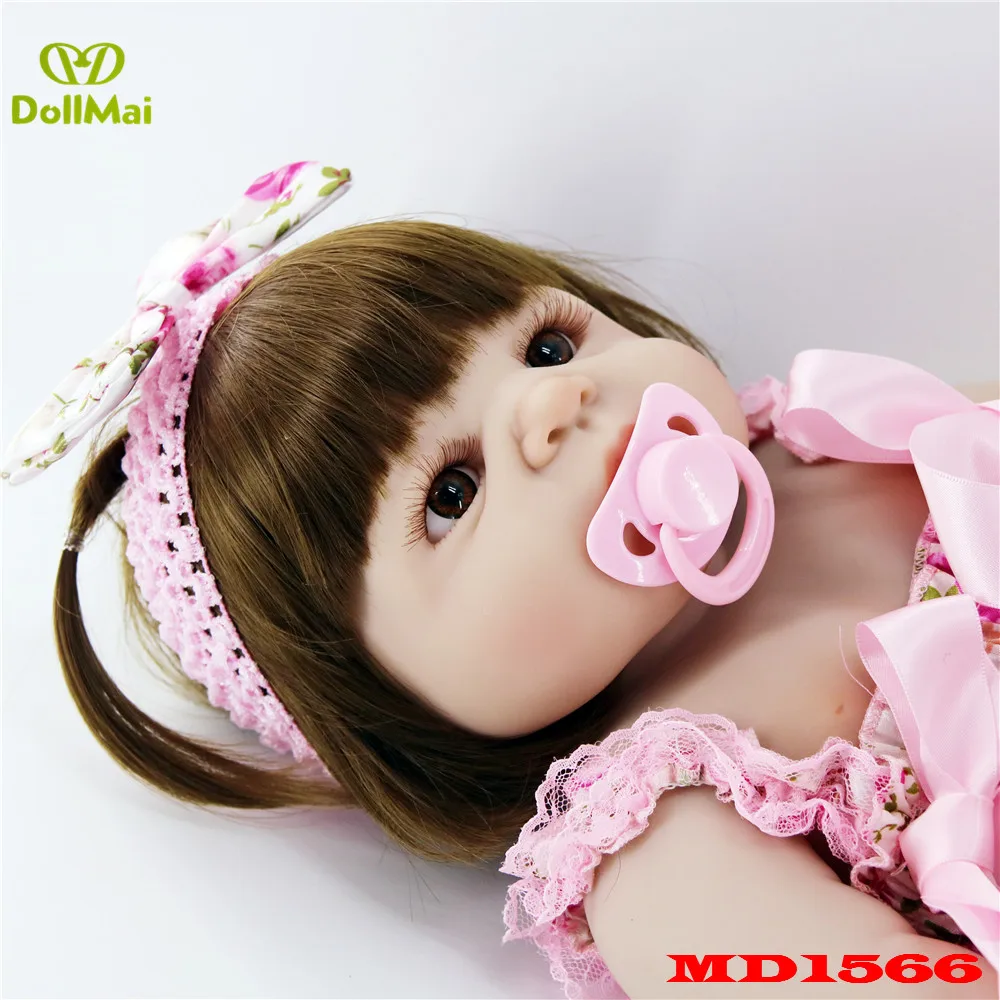 

Real baby Reborn Doll 23'' full vinyl silicone Reborn girl dolls toys for children play house toys gift can bathe boneca reborn