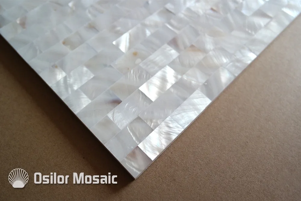 Белый Цвет кирпичный узор 100% натуральная китайская перламутровая плитка для