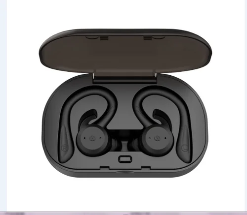Черный HIFI стерео Заушник бутоны BE1018 TWS мини bluetooth-гарнитура 5,0 спортивные наушники с ушками IPX7 водонепроницаемые наушники - Цвет: Черный