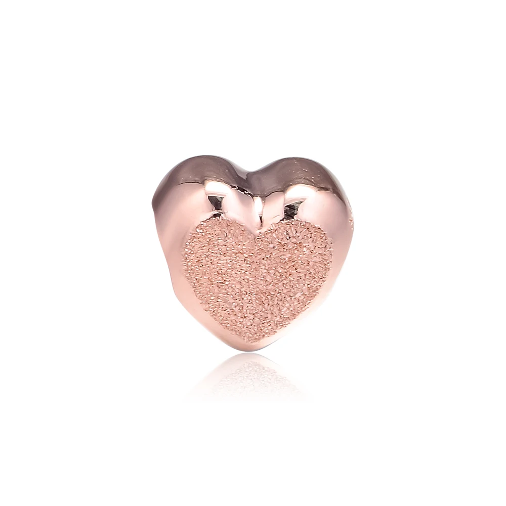 Genuine 925 Sterling Silver Matte Brilliance Heart Charm Fits Pandora Bracelet Beads for Women Jewelry Making Kralen Berleoques | Украшения