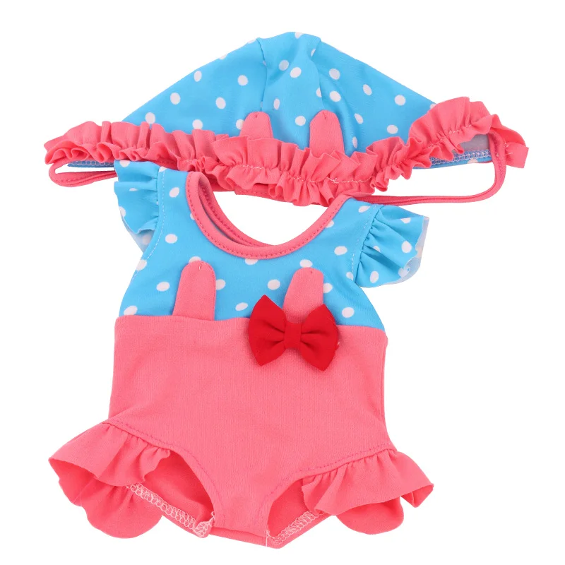 

Dolls clothes American cute swimsuit 2-color jumpsuit bikini suit Dress accessories fit 18 inch Girl and 43 cm baby c770