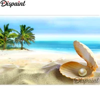 dispaint full squareround drill 5d diy diamond painting shell beach scenery 3d embroidery cross stitch home decor gift a12669
