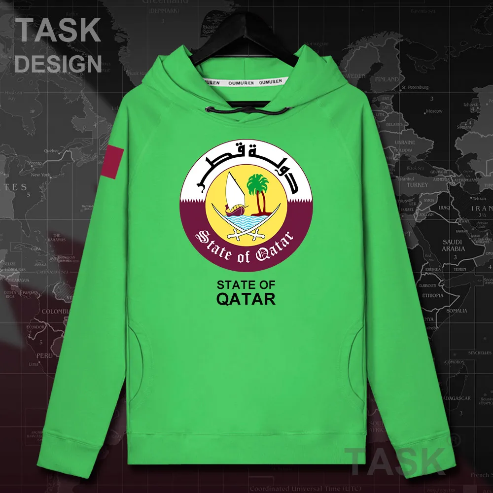

State of Qatar Qatari Dawlat QA mens hoodie pullovers hoodies men Autumn coat streetwear clothes hip hop tracksuit nation top 20