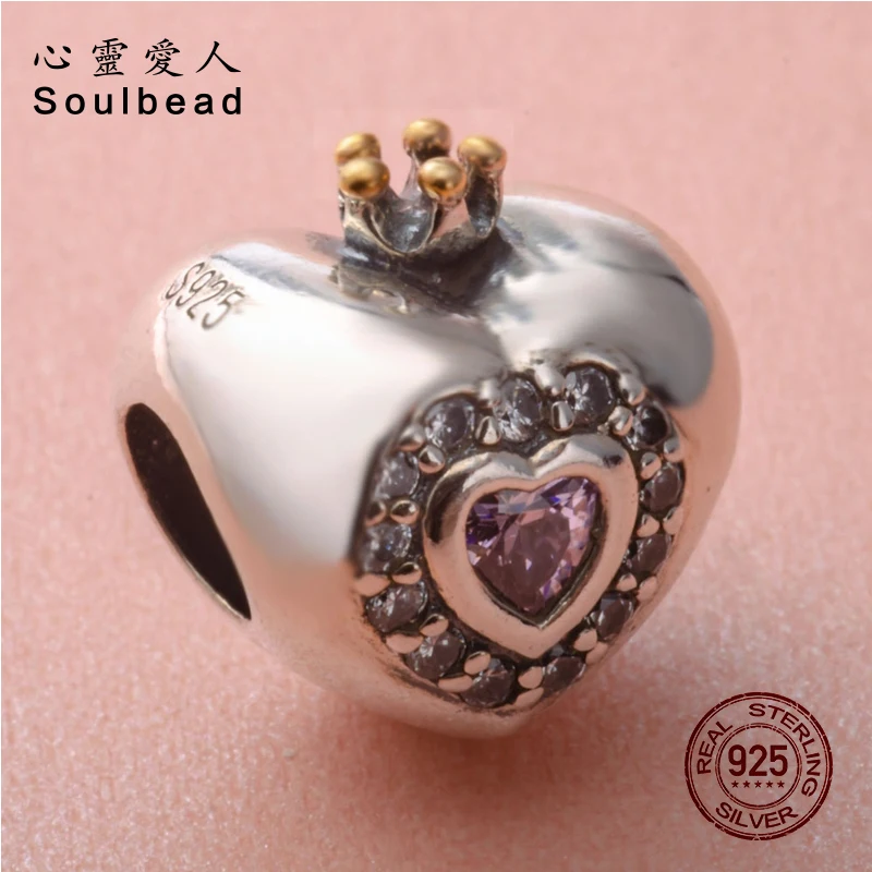 Soulbead очарование принцессы из стерлингового серебра 925 пробы СЕРДЦЕ бусины с