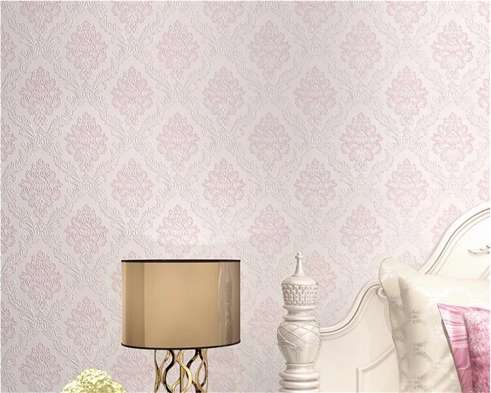 beibehang European pastoral Damascus flower wall paper nonwoven girl room living bedroom wedding background wallpaper | Обустройство