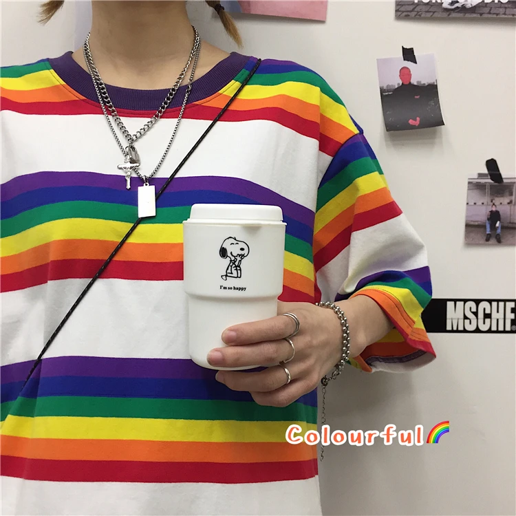 2021 Летние повседневные футболки для женщин одежда в Корейском стиле Ulzzang Harajuku