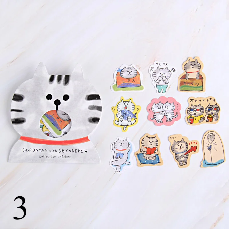 3 30 шт. Kawaii наклейки с котом милые канцелярские наклейки красочные бумажные наклейки для детей DIY Скрапбукинг дневник фотоальбомы - Цвет: 3