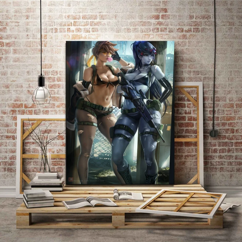 Overwatch привлекательный Widowmaker и трассировочная картина современное
