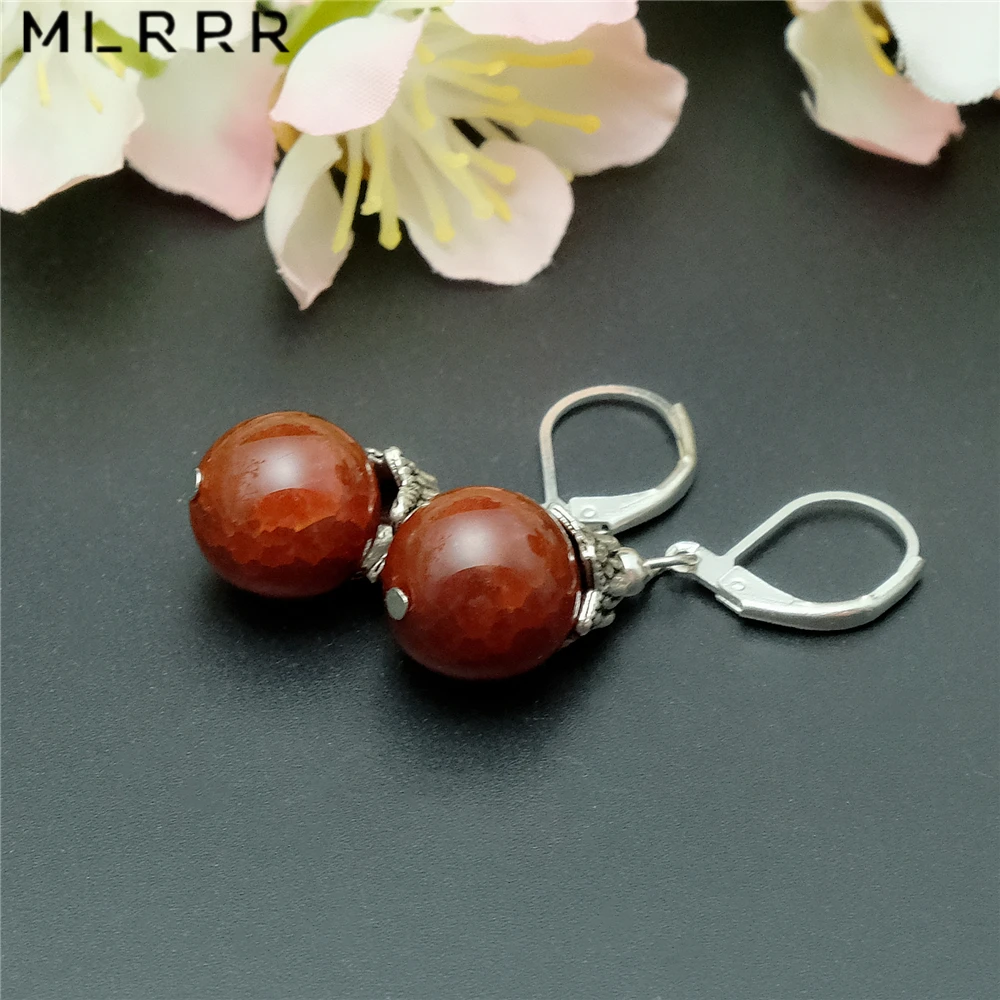 Женские винтажные серьги-подвески классические серьги из натуральных агатов