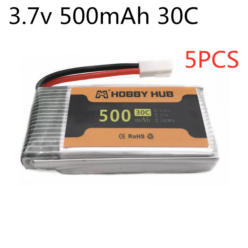5PCS 3.7V 500mAh 802540 Lipo Battery For Syma X5 X5C X5SW CX-30 H5C M68 905 RC Drone Quadcopter Spare Parts 3.7v 30c