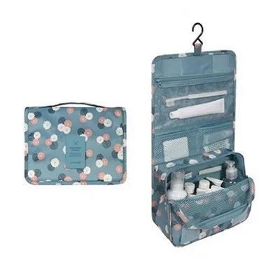 Blue flowers Косметичка из полиэстера SNUGUG, косметичка для ванной комнаты, сумка для макияжа, органайзер, нейтральная косметичка, красивый чехол, сумка для туалетных принадлежностей - Цвет: Blue flowers