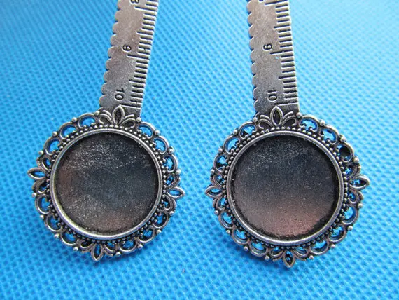 8 шт. подвеска под старину цвет серебро/искусство подставка основание подходит