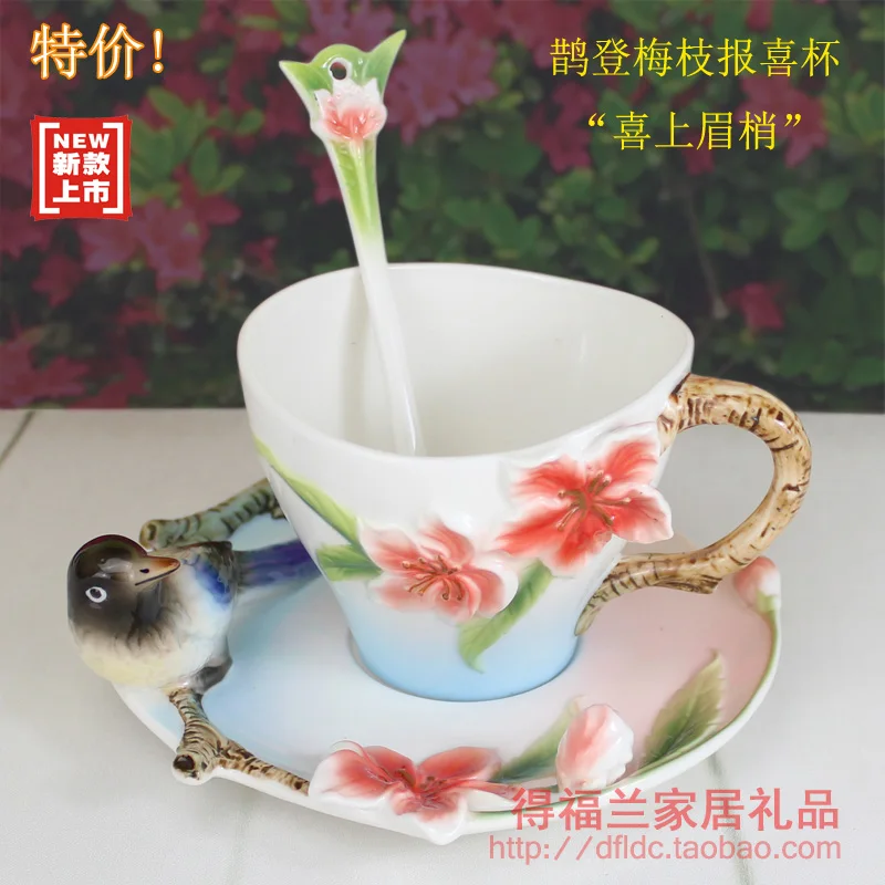 ГОРЯЧИЕ ПРОДАЖИ Кофе Кружки Сороки Цветной Эмали Фарфора Чашки Творческий